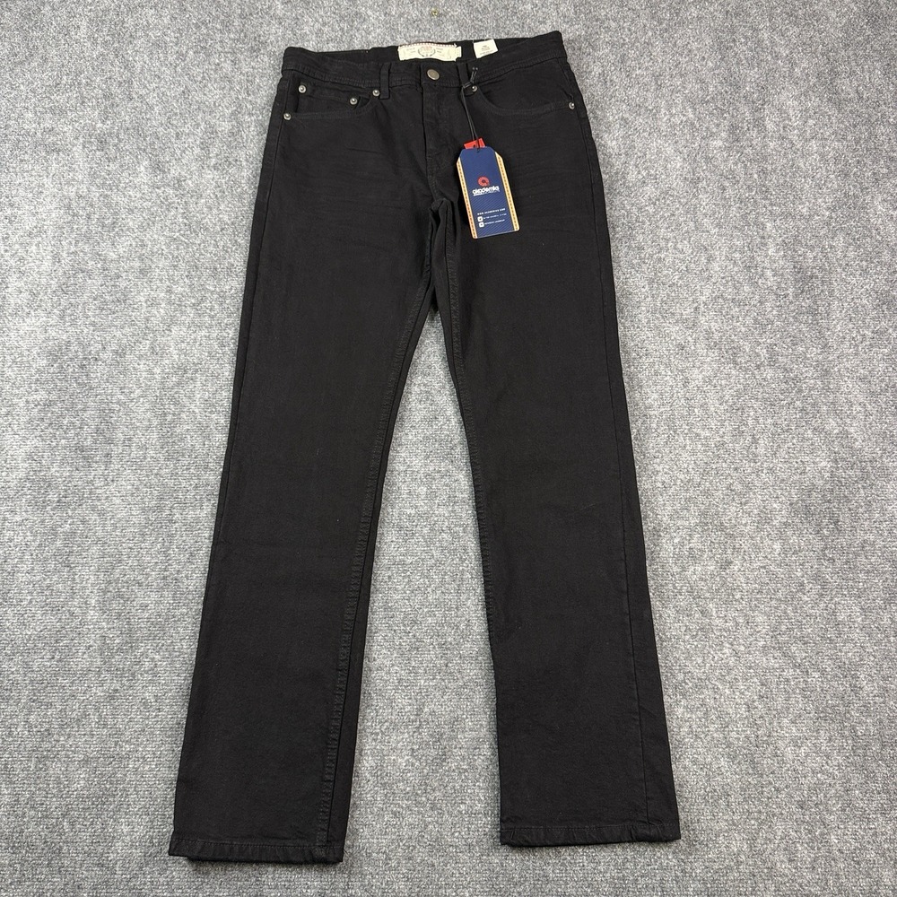 Akademiks Mens Straight Leg Jeans 30x32 Black Denim Stretch Streetwear NWT
